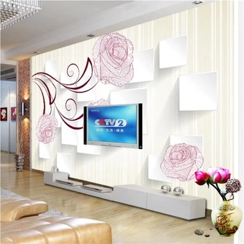 wellyu Пользовательские большие обои фрески 3D стерео розы цветы гостиная спальня отеля ТВ фон papel de parede 3d обои