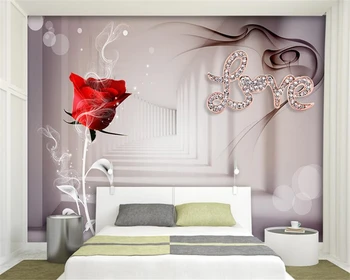 beibehang обои для декоративной росписи мебели для дома красная роза современный трехмерный фон для стен behang