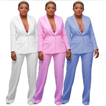 Tsxt 2021, Новые женские однотонные комплекты из 2 цветов в африканском стиле, тканые деловые модные пальто с длинными рукавами, Прямые брюки, костюм из 2 предметов