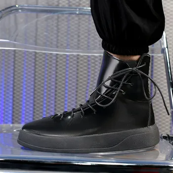 Дизайнерская обувь 2023, Новые ковбойские сапоги, мужские красные черные мотоциклетные ботинки для мужчин, брендовая повседневная обувь, ботильоны на молнии сбоку для мужчин