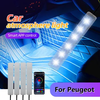Атмосфера салона Автомобиля LED RGB Strip Light Декоративный Светильник для Peugeot 307 407 308 206 207 408 508 RCZ 1007 2 3008 GT 206 3008