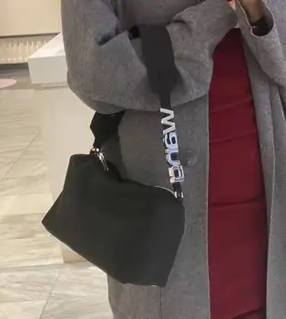 121277 Мода Классический Модный Бренд Роскошный Дизайн Женская сумка подмышками С буквенным логотипом Черная сумка на запястье Квадратная сумка