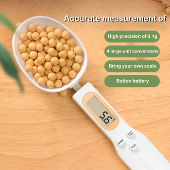 Электронные кухонные весы 500 г, 0,1 г, ЖК-цифровые весы для измерения пищевой муки, цифровые весы-ложки, мини-кухонный инструмент для молока и кофе, весы