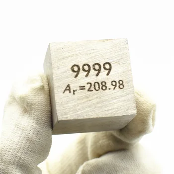 Металл висмута плотностью 1 дюйм 25,4 мм, куб 99,99% чистоты для коллекции Element