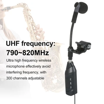 Акустическая система Baomic Saxofoon Uhf Draadloze Microfoon с Цифровым Tft Дисплеем, Клипса Для Живого выступления Saxofoon Trompet Opname