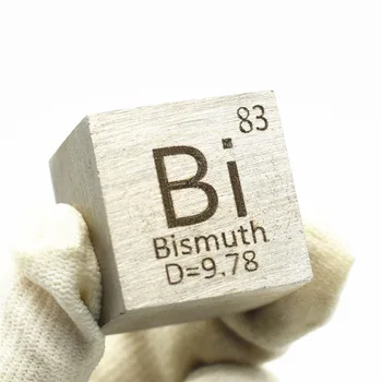 Металл висмута плотностью 1 дюйм 25,4 мм, куб 99,99% чистоты для коллекции Element